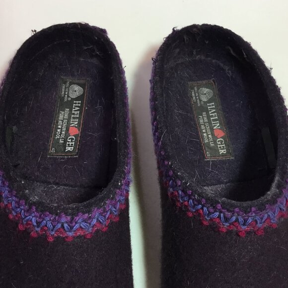 Haflinger Grizzly GZ Classic Wool Felt Clogs Lavender Size 40 - Picture 6 of 7